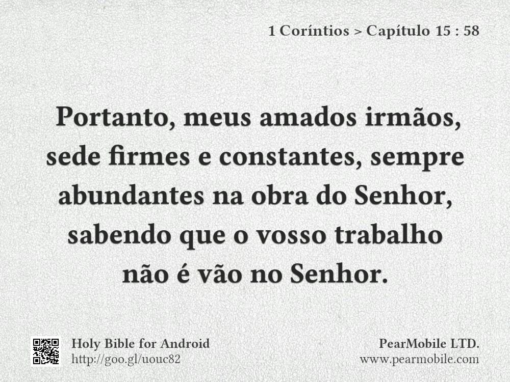 1 Coríntios, Capítulo 15:58